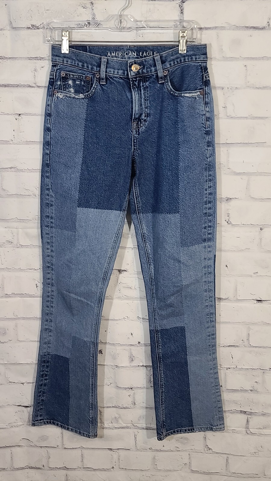 American Eagle 90's Bootcut Patchwork Jeans, Sz 0 - image 1