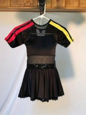 Black W/ Red  Yellow Stripes Jazz/ Tap/ Hip Hop Dance Costume