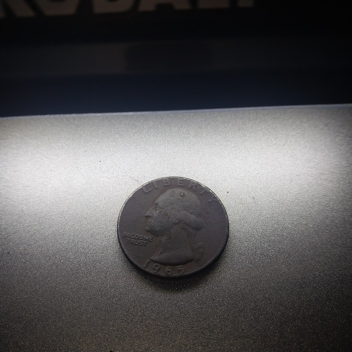 1965 Washington Quarter No Mint Mark/ Improperly Annealed/ BLACK 