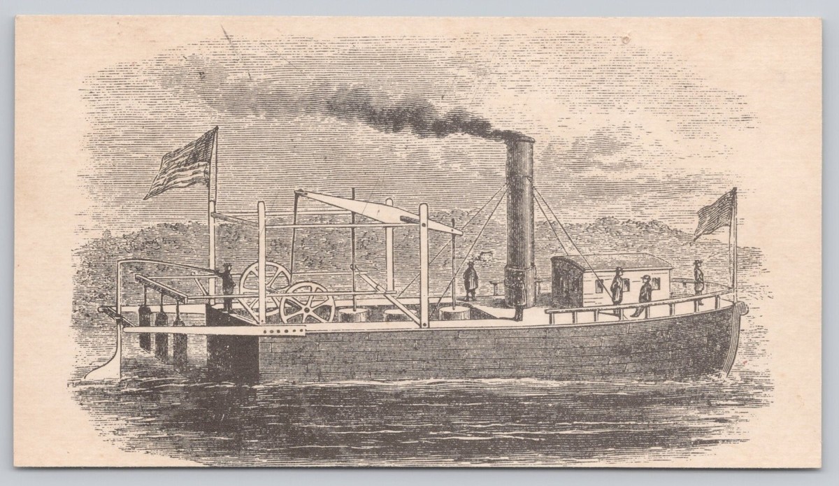 1915年製 STEAMBOAT WAVE BACK Vintage Drawing 