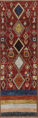 Handcrafted Luxury Hand-Knotted Moroccan 10 ft. Runner Rugs Centerpiece 3x10