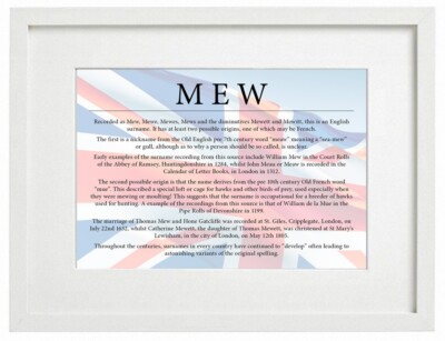 Nachname Bedeutung Geschichte A3 gerahmt A4 Druck Bild Foto UK Union Jack Flagge