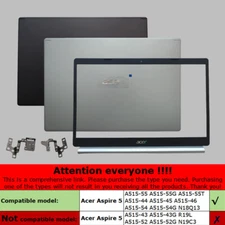 New LCD Back Cover / Bezel / Hinges For Acer Aspire A515-44 A515-46 A515-54 54 G