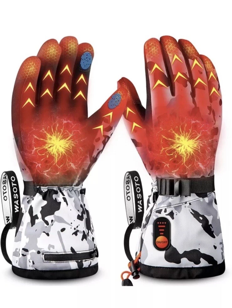 SMALL Heated Mittens Gloves for Women Men 7.4V 22.2Wh Rechargeable WASOTO