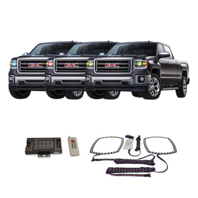 RGB Multi Color RF Headlight Halo kit for GMC Sierra 1500 14-15