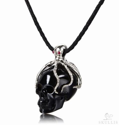 Jun 4, 2014 ACSAD (A Crystal Skull a Day) Black Obsidian & 925 Sterling Silver - Afbeelding 1 van 9