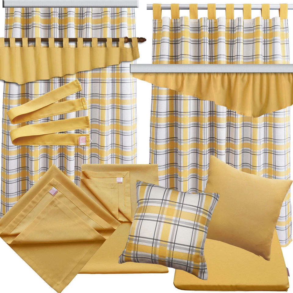 Querbehang Hetty Gelb mit Reihband Landhausserie Hetty - Bild 4 von 4