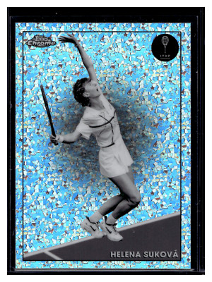 HELENA SUKOVA 2021 TOPPS CHROME TENNIS MINI DIAMOND BLACK & WHITE REFRACTOR B&W