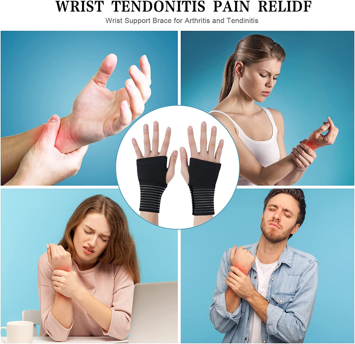 FASCIA DA POLSO, Supporto Polso Tutore Polso per Sollievo dal Dolore