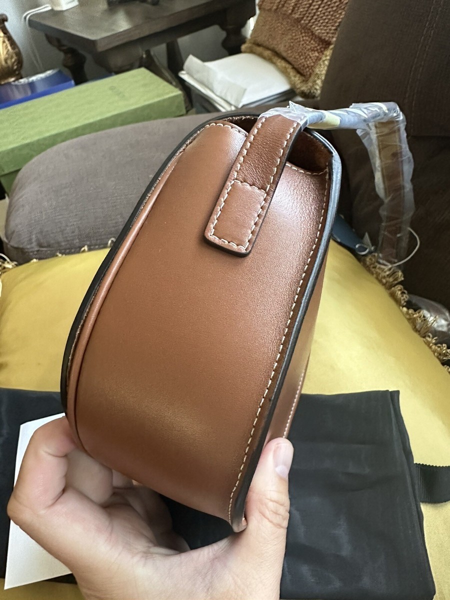 NWT Celine Stud Folco Cuir Triomphe in Smooth Calfskin Tan