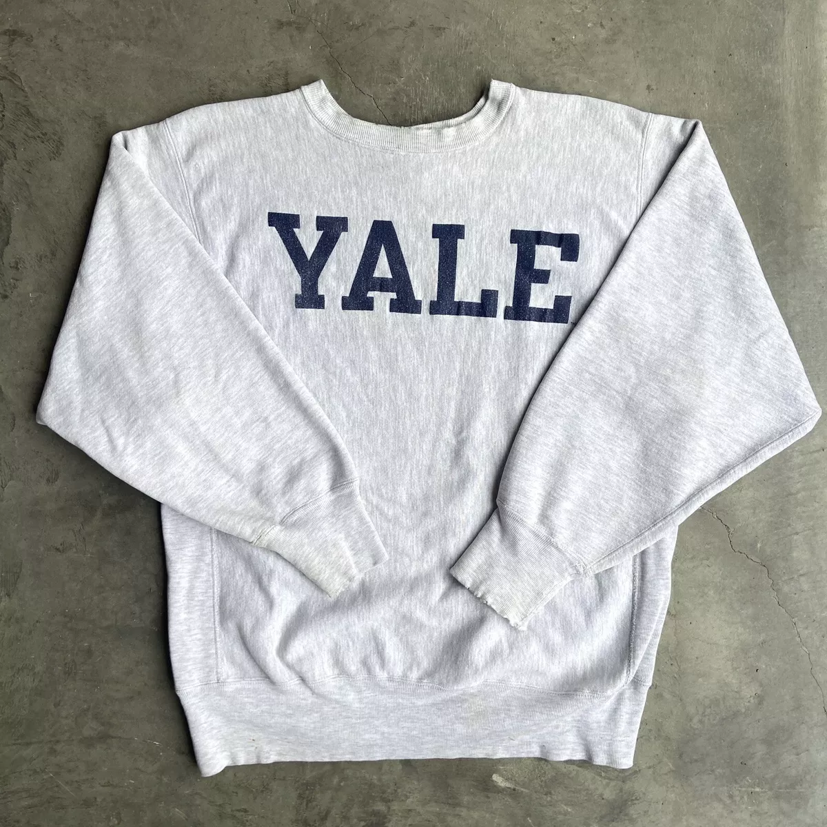 Vintage Champion Reverse Weave Yale College Sweatshirt Size XL Crewneck 90s  Grey