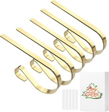 Christmas Stocking Holders with Scratch Protection for Fireplace Mantle, 5 Pack