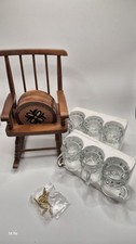 Schaukel-Runde/Schaukelstuhl Mit 6 Schnapsgl&auml;ser, Untersetzter Ovp,unbenutzt,
