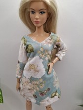 🔥Blumen Jersey Kleid für Barbie Größe Puppen - Handarbeit 🌸 B