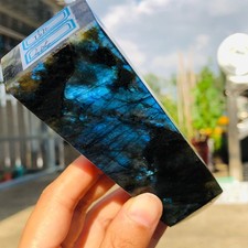 305g Natural Blue Light Labradorite Quartz Crystal Tower Mineral Reiki T572