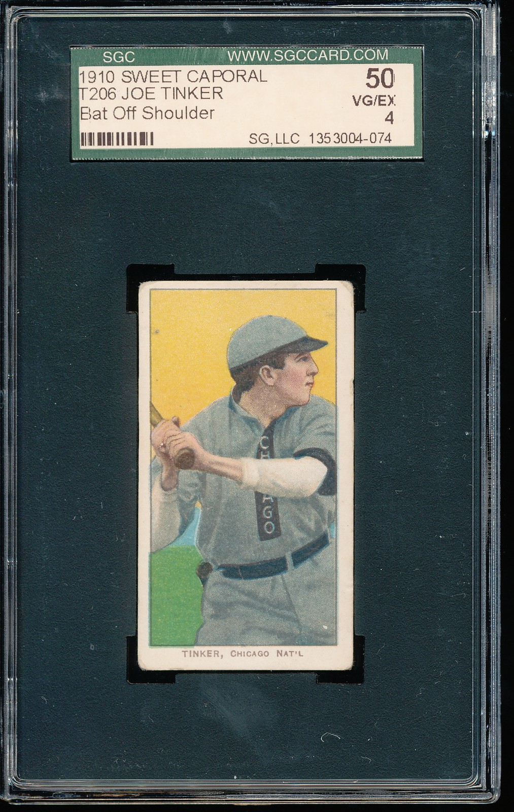 T206 Sweet Caporal 350/30 Joe Tinker (Bat Off Shoulder) SGC 4 - Cubs