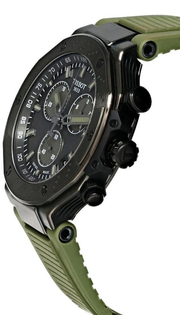 Tissot T-Race Quartz Chrono 45mm Green Silicone Men's Watch