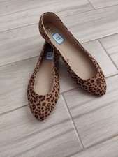 Time and Tru Brown Leopard Fabric Ballet Flats.   Size 9W