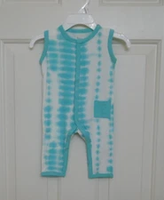 NWT Kyte Baby White Turquoise Rip Tide Romper sz 3/6 Months