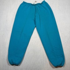 Vintage Turquoise Blue Sweatpants Made in USA Mens Large Blank Joggers