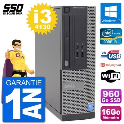 PC Dell Optiplex 3020 SFF i3-4130 RAM 16GB SSD 960GB Windows 10 Wifi