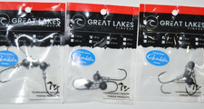 3 pack great lakes finesse stealth ball swimbait jig head keeper 1/8oz 1/0 black