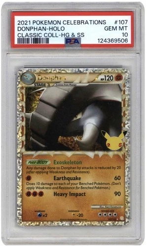 2021 Pokemon Celebrations Heartgold Soulsilver #107 Donphan Holo PSA 10 GEM MINT