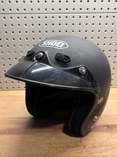 Excellent Shoei RJ Air Platinum Motorcycle Helmet Flat Black in Size S