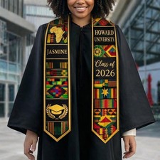 Personalized African American Stole, Custom Kente Graduation Sash, Class of 2026
