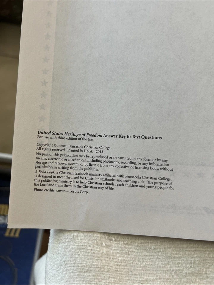 Abeka United States History: Heritage of Freedom Answer Key,  11th Grade, Ab5 - Image 4 of 4