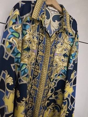 Versace Collection Long Silk Blouse Eu 42 Fit Uk 10/12