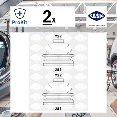 2x ORIGINAL  Sasic Faltenbalgsatz, Antriebswelle Vorne für Ford FOCUS II
