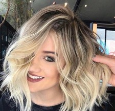 Gradient color short curly hair realistic and natural gradient mixed color wig