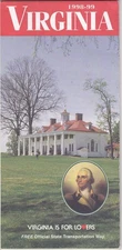 1998-1999 Official State Issue Road Map of Virginia