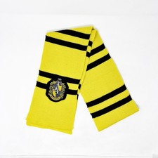 Wizarding World of Harry Potter Hufflepuff Yellow Striped Scarf Hogwarts Cosplay