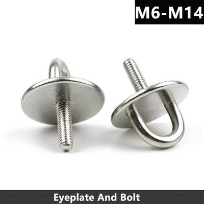 Round Eyeplate And Bolt A2 Stainless Steel M6 M8 M10 M12 Pad Eye Deck Fitting