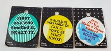 Vintage Kalan Another Brilliant Mind Ruined by Education Button Pin ~ 1 3/4"