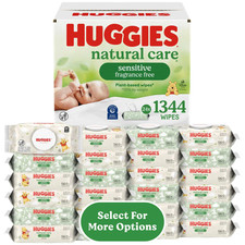 Natural Care Sensitive Baby Wipes, Unscented, 24 Packs, 1344 Total Count Select