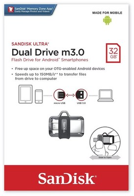 SanDisk Ultra 32GB Dual Drive m3.0 Standard USB & Micro USB Laufwerk