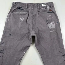 Dockers Mens Pants Alpha Khaki Athletic Stretch 31x30 Gray Paint Splatters Chino
