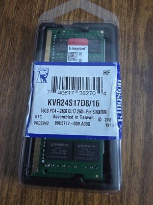 Kingston 16GB DDR4 2400 MHz PC4-19200 2Rx8 SODIMM Laptop Memory RAM KCP424SD8/16