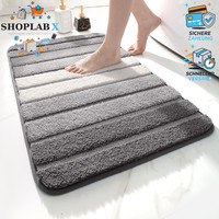 Badematte Rutschfest 40X60Cm Weich SaugfäHig Waschbar Badezimmer Grau