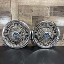 1965 - 1967 Ford Mustang Fairlane Galaxie 500 Blue Center 14 Spinner Wire Spoke 1965 - 1967 Ford Mustang Fairlane Galaxie 500 Blue Center 14 Spinner Wire Spoke