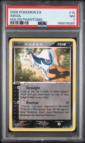 2006 POKEMON EX HOLON PHANTOMS #18 ABSOL PSA 7