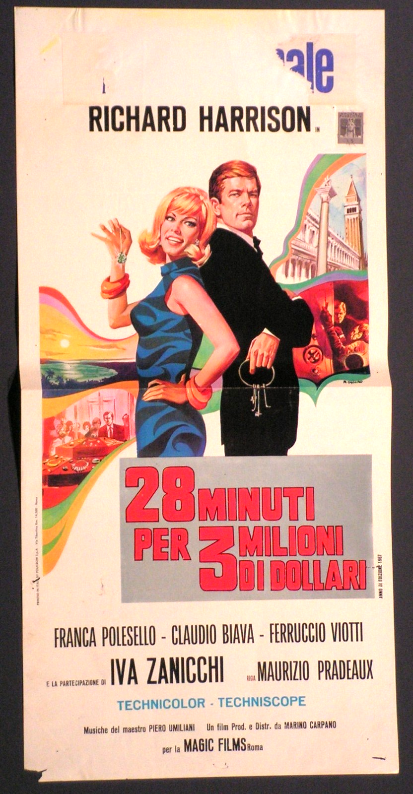 Locandina originale film 28 minuti per 3 milioni di dollari (1967) - Regia di Maurizio Pradeaux