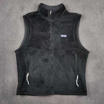 Vintage Patagonia R2 Vest Mens Large Black Polartec Fleece Full Zip USA 25250