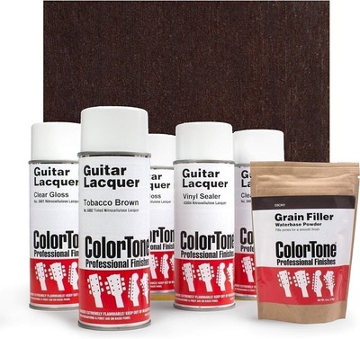 ColorTone Aerosol Finishing Set with Tinted Lacquer, Tobacco Brown