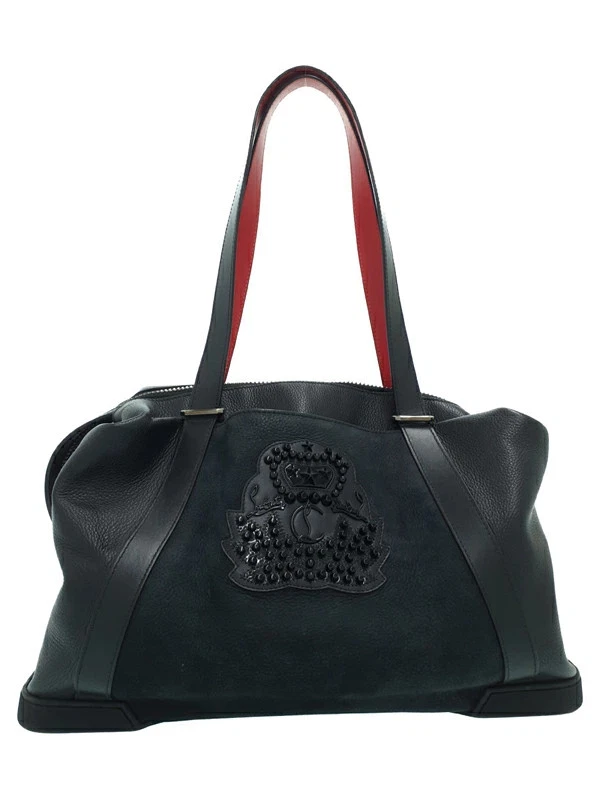 Christian Louboutin — Christian Louboutin BAGDAMON Leather Black Boston Bag Women's #TB1274