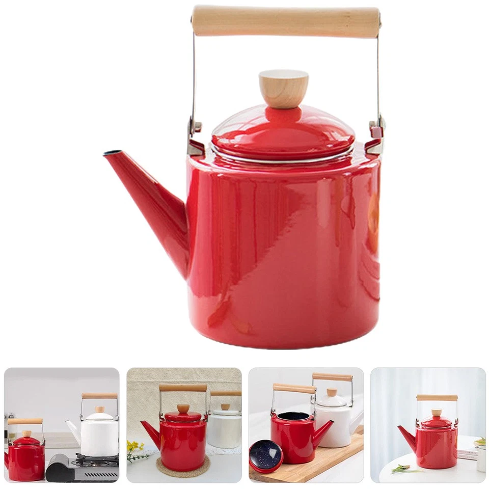  Enamel Tea Kettle Home Heating Water Kettle Large Capacity Teakettle Enamel - Image 2 of 4