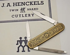 Vintage JA HENCKELS GERMANY Lobster Penknife "Toledo Scale" Patterned Handles